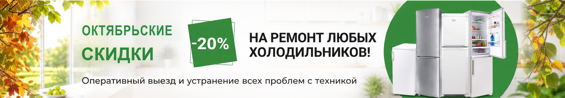 -20% на ремонт холодильников до конца ноября!